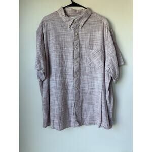 Rowm Short Sleeve Shirt Men's Size 3XB 3X Pink Button Down Casual